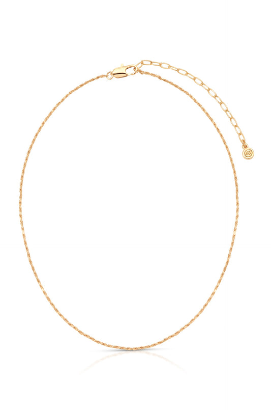 Dainty Rope Chain Necklace - 18k Gold Plated | Ettika