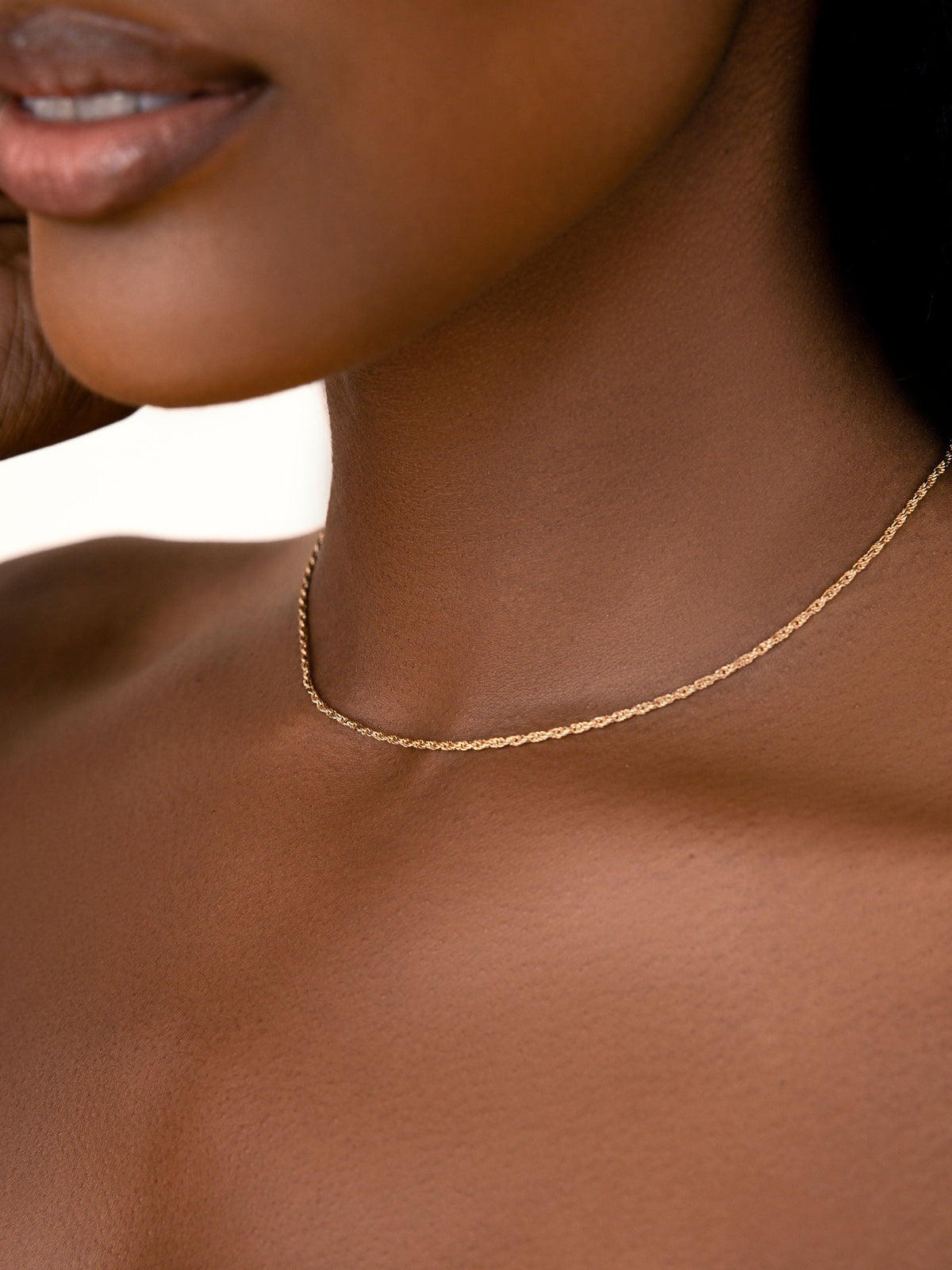 Dainty Rope Chain Necklace - 18k Gold Plated | Ettika