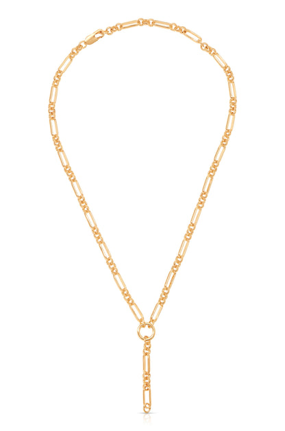Mixed Link Chain Lariat - 18k Gold Plated | Ettika