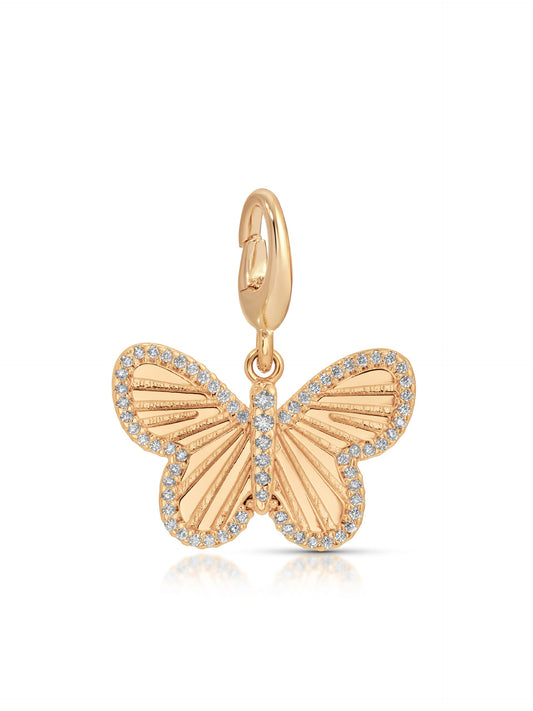 Butterfly Charm - Clear Crystal with 18k Gold Plating | Ettika