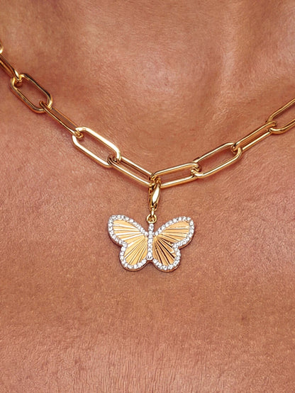 Butterfly Charm - Clear Crystal with 18k Gold Plating | Ettika