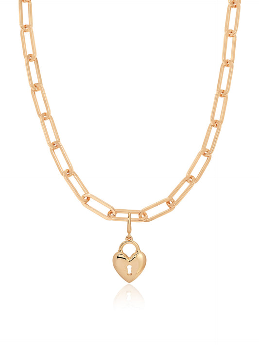 Heart Lock Charm Necklace | Ettika