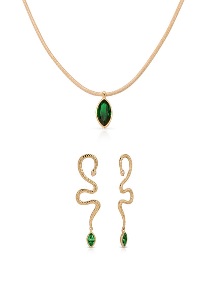 Emerald Serpentina Marquise Set | Ettika
