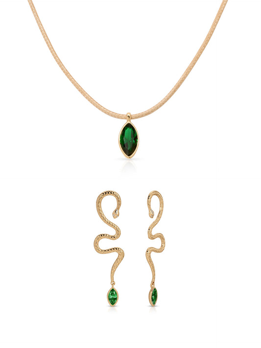 Emerald Serpentina Marquise Set | Ettika
