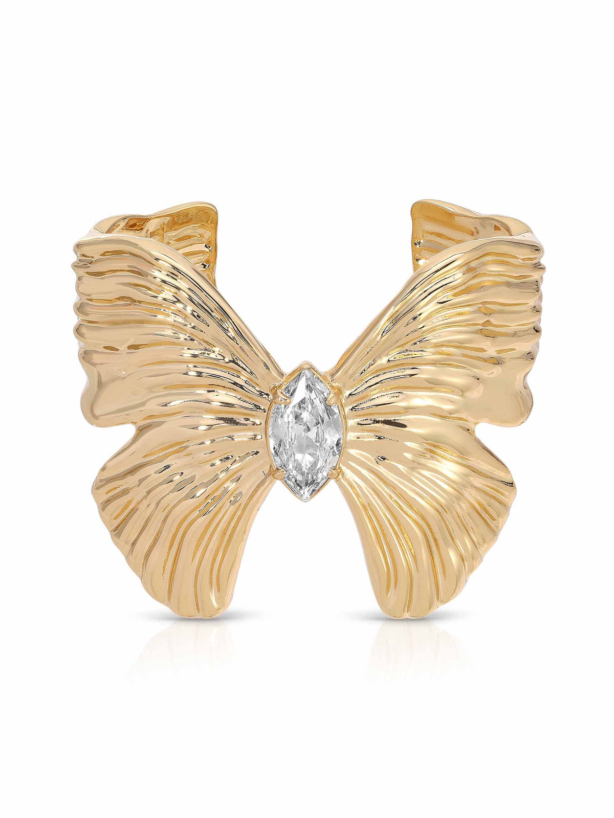 Butterfly Cuff Bracelet - Clear Crystal with 18k Gold Plating | Ettika