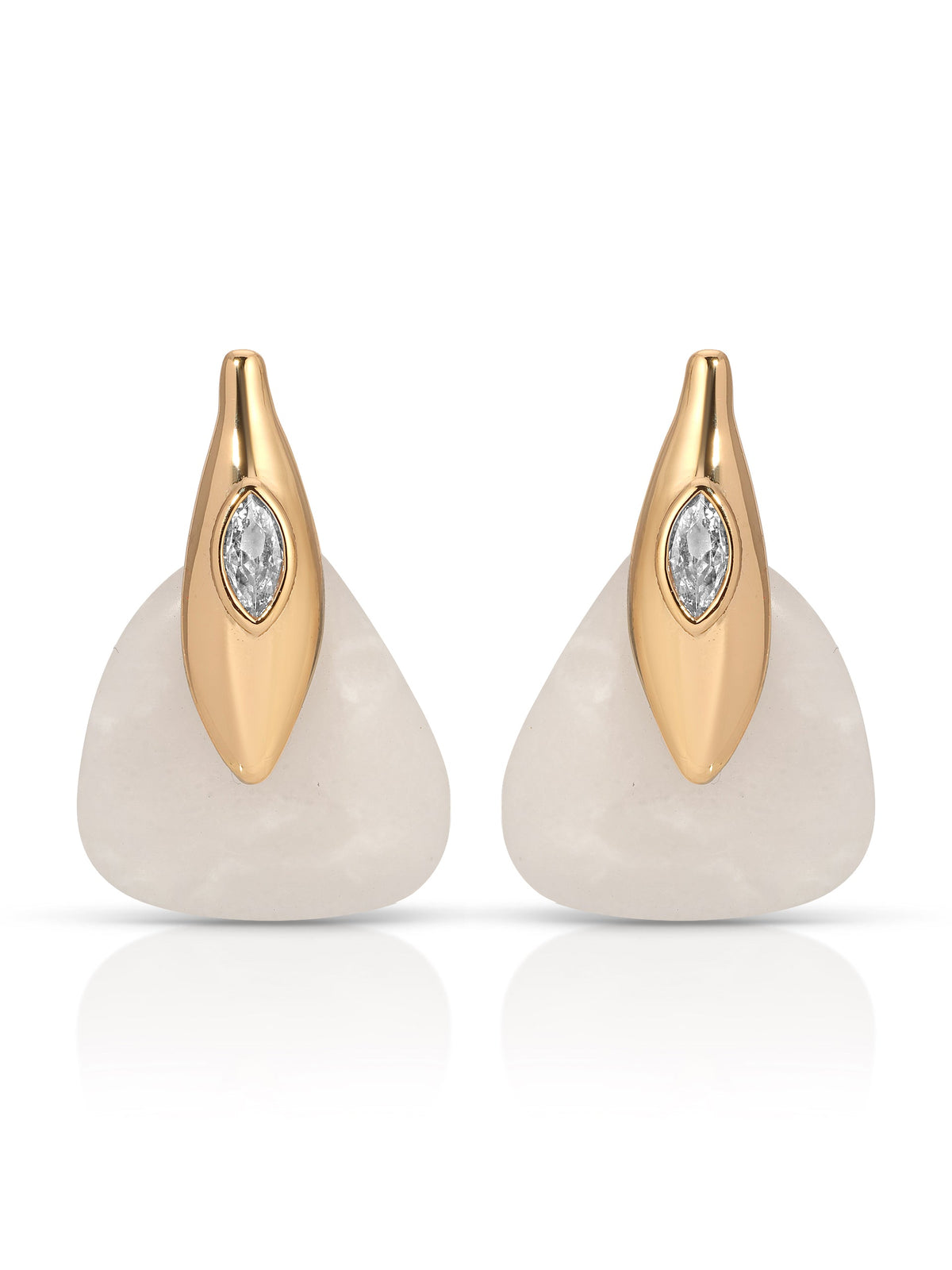 Solstice Earrings in Bone - Bone Stone with 18k Gold Plating | Ettika