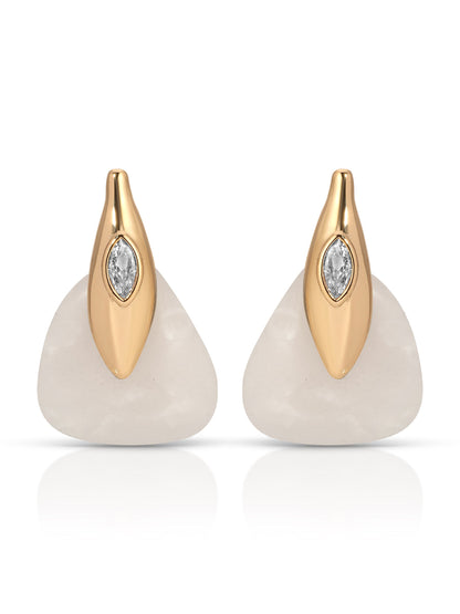 Solstice Earrings in Bone - Bone Stone with 18k Gold Plating | Ettika