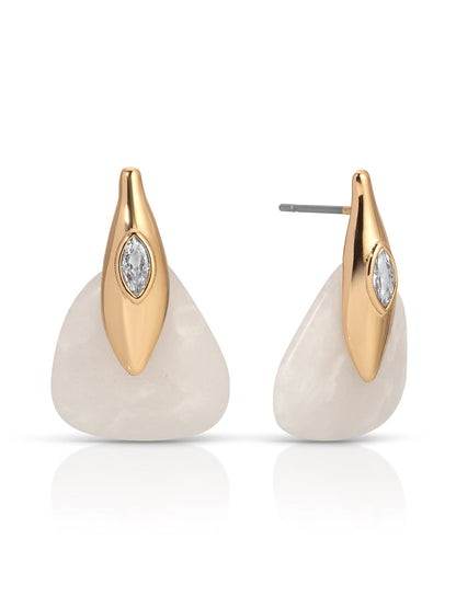 Solstice Earrings in Bone - Bone Stone with 18k Gold Plating | Ettika