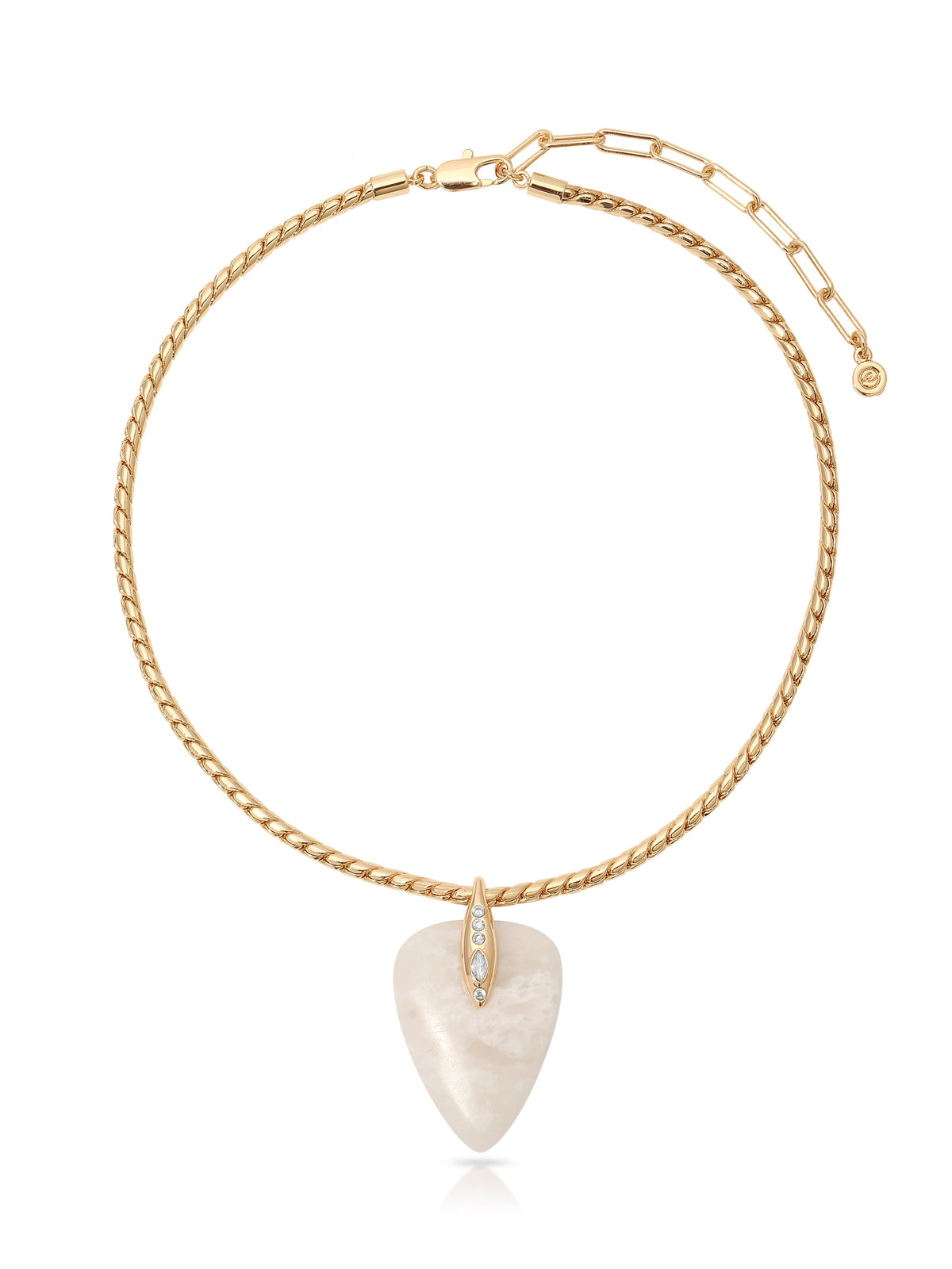 Solstice Pendant Choker in Bone - Bone Stone with 18k Gold Plating | Ettika