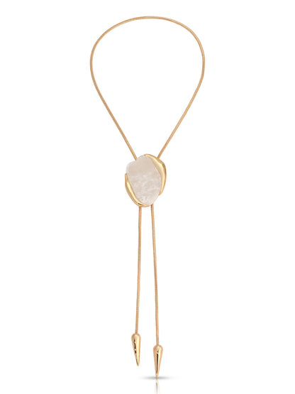 Bone Statement Bolo Necklace - Bone Stone with 18k Gold Plating | Ettika