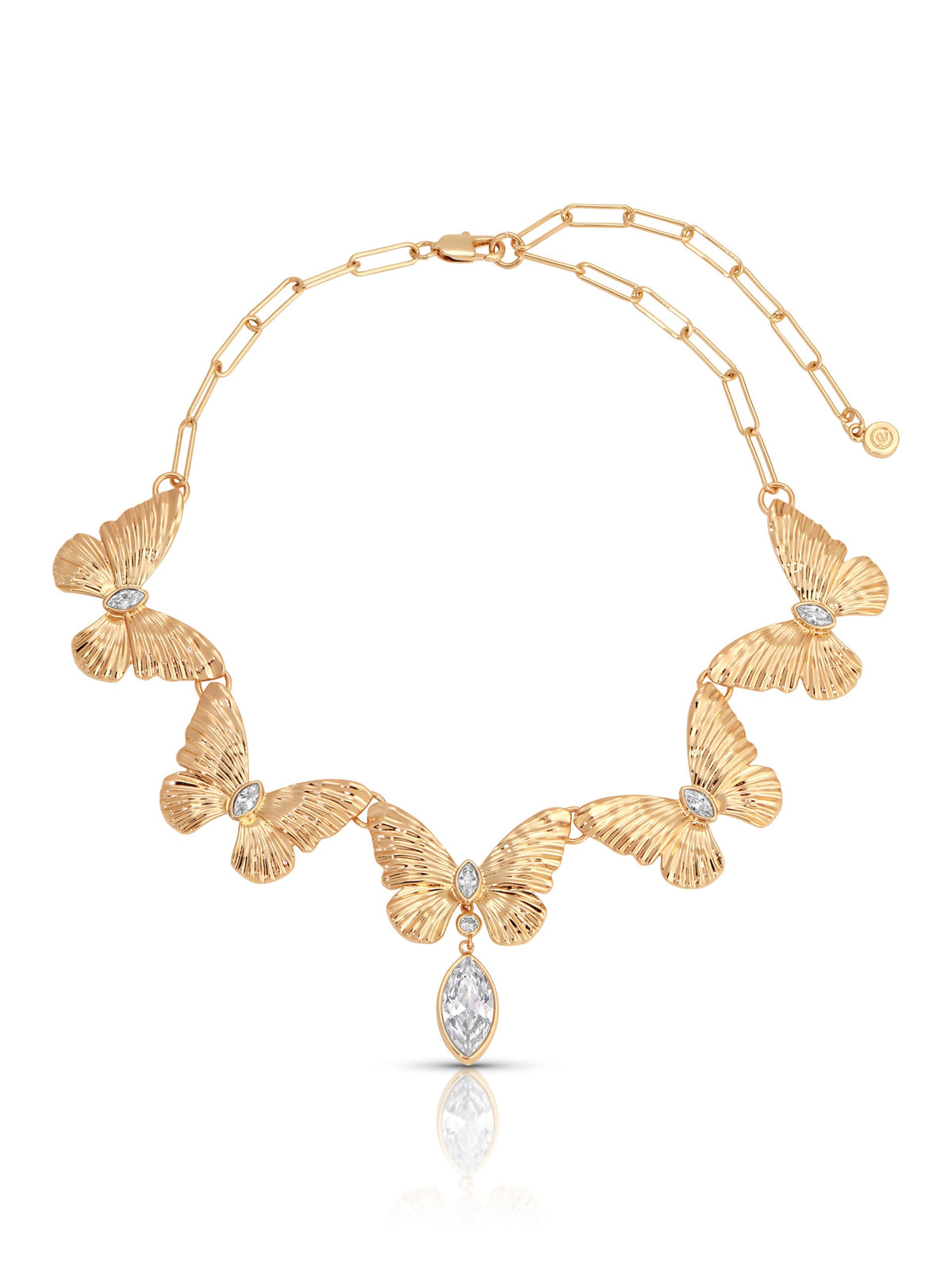 Butterfly Choker Necklace - Clear Crystal with 18k Gold Plating | Ettika