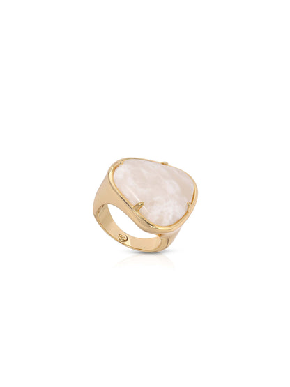 Solstice Ring - Bone Stone with 18k Gold Plating | Ettika