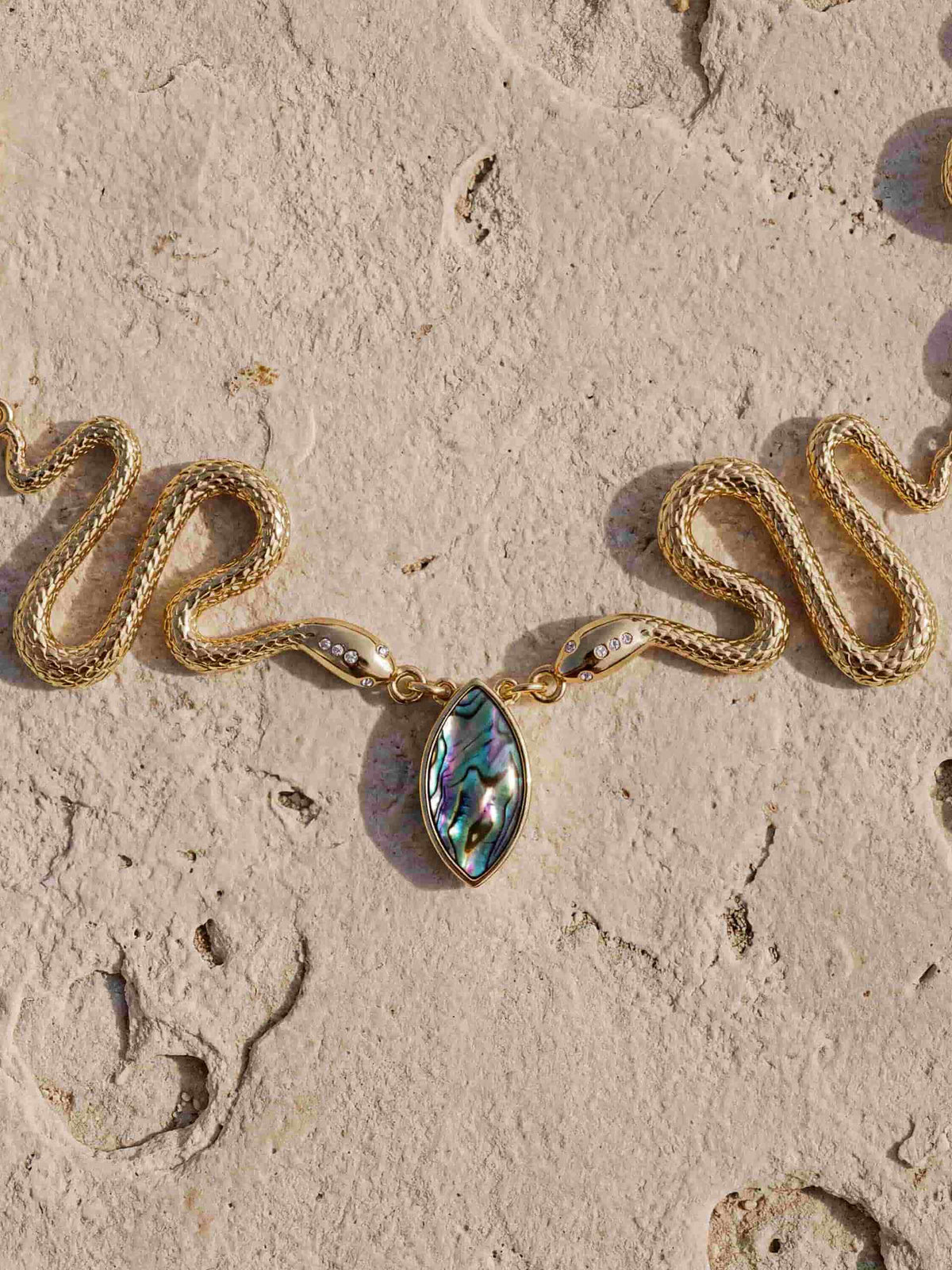 Abalone Serpentina Snake Choker - Abalone with 18k Gold Plating | Ettika