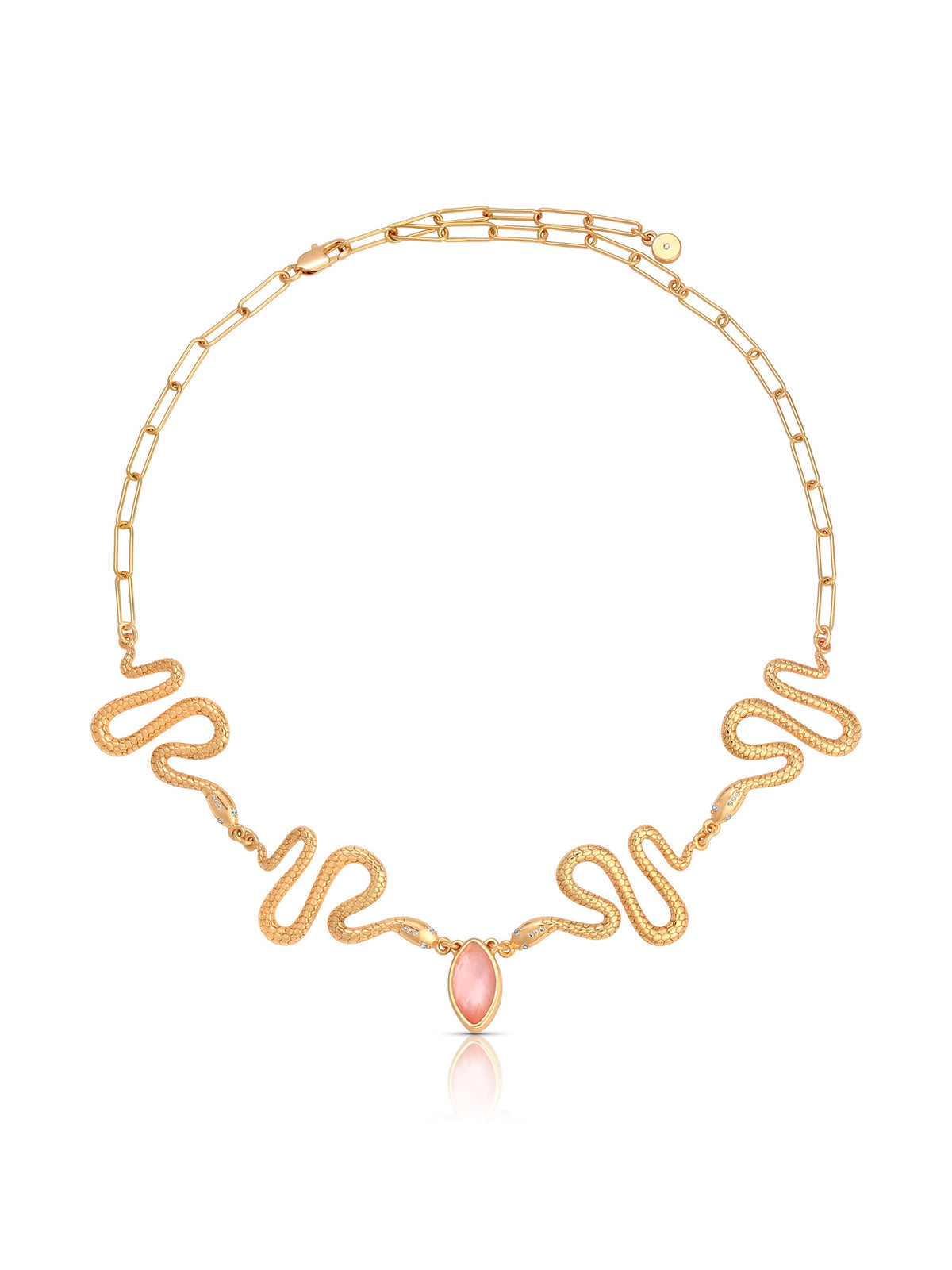 Mother of Pearl Serpentina Snake Choker - Light Pink Mother of Pearl with 18k Gold Plating | Ettika