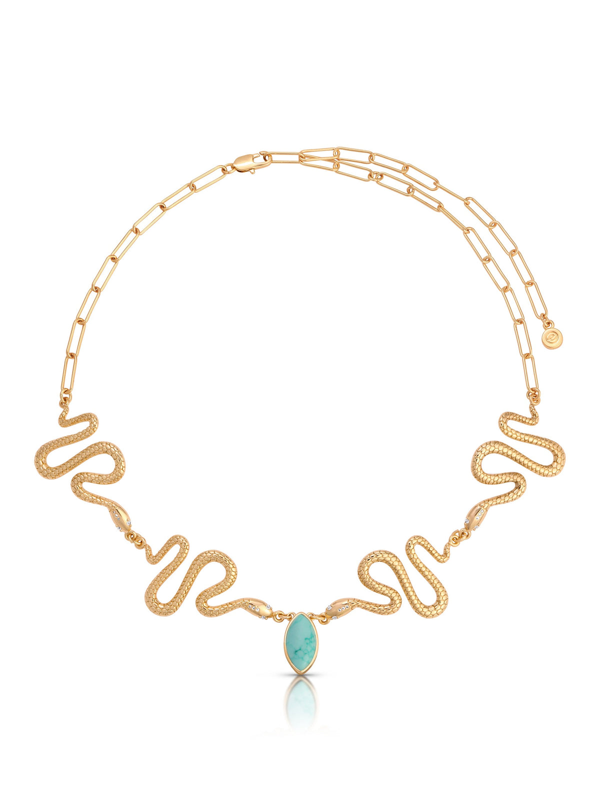 Turquoise Serpentina Snake Choker - Turquoise with 18k Gold Plating | Ettika
