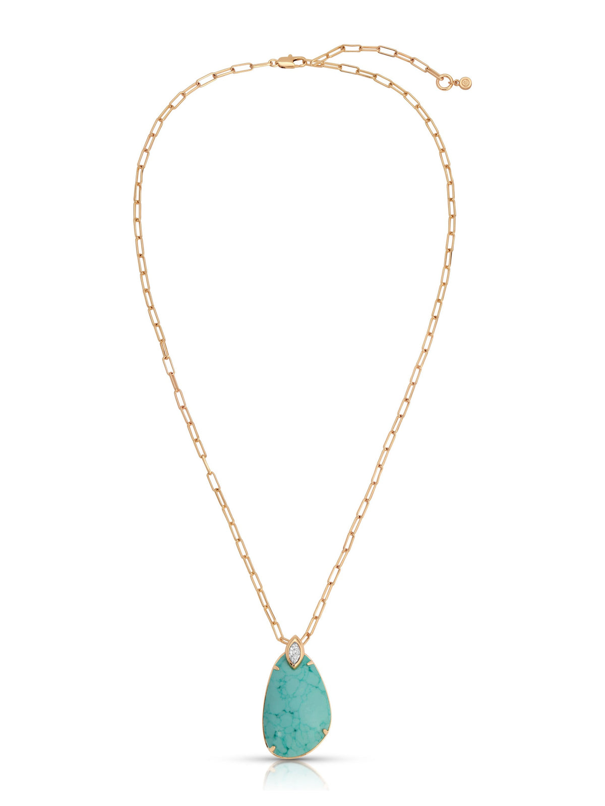 Majestic Stone Pendant Necklace - Turquoise with 18k Gold Plating | Ettika