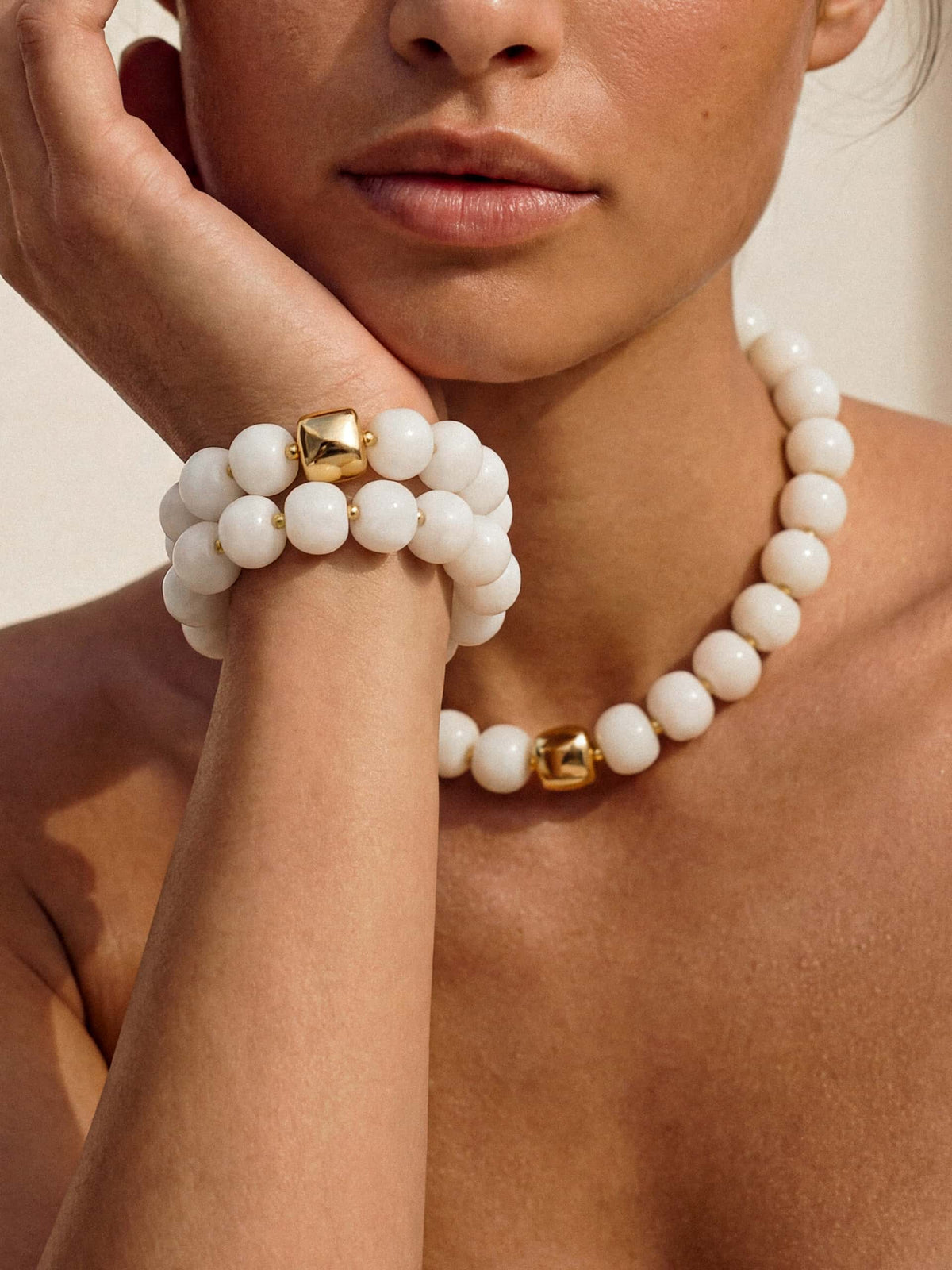 Power Bead Set in Bone | Ettika