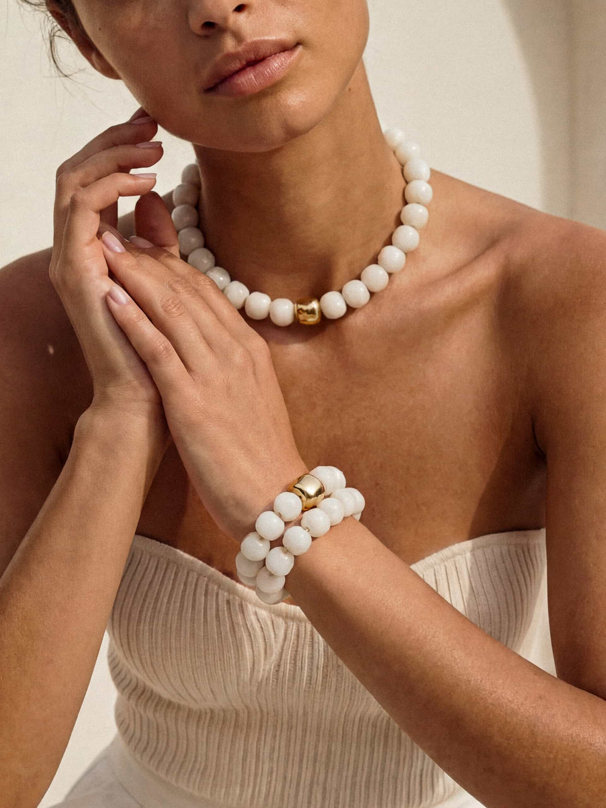 Power Bead Set in Bone | Ettika
