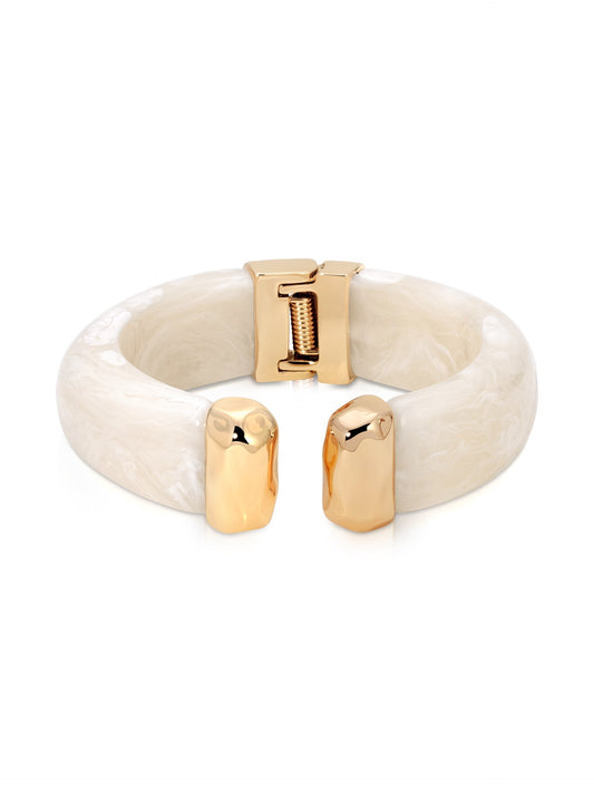 Carved Relic Cuff - Bone Acrylic with 18k Gold Plating | Ettika