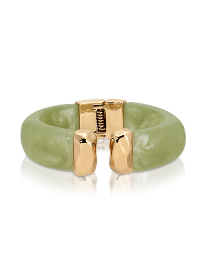 Carved Relic Cuff - Bone Acrylic with 18k Gold Plating | Ettika