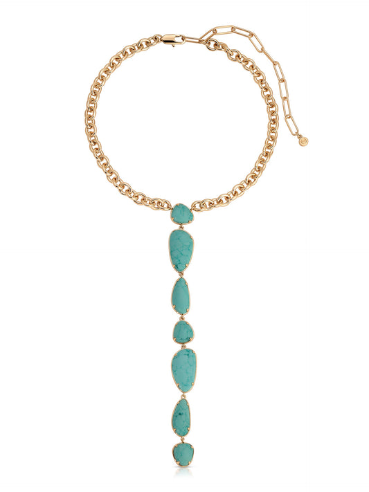 Majestic Stone Necklace - Turquoise with 18k Gold Plating | Ettika