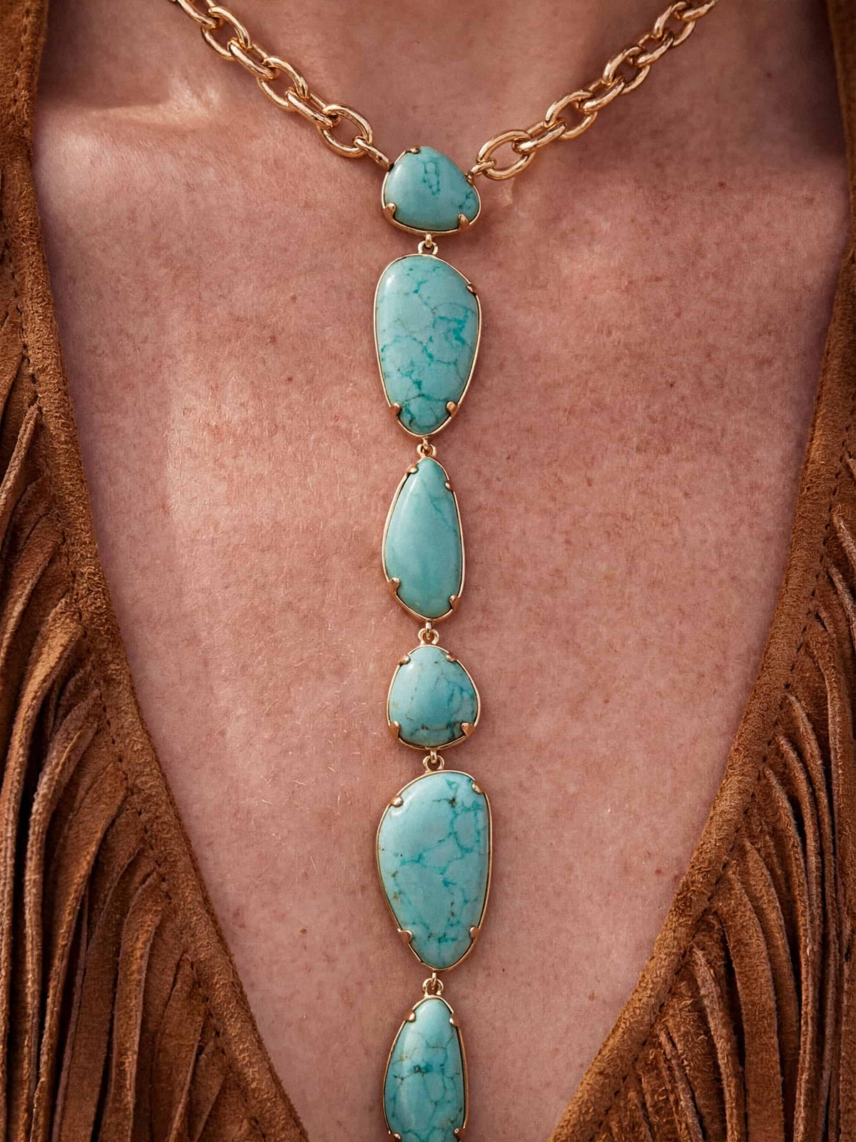 Majestic Stone Necklace - Turquoise with 18k Gold Plating | Ettika