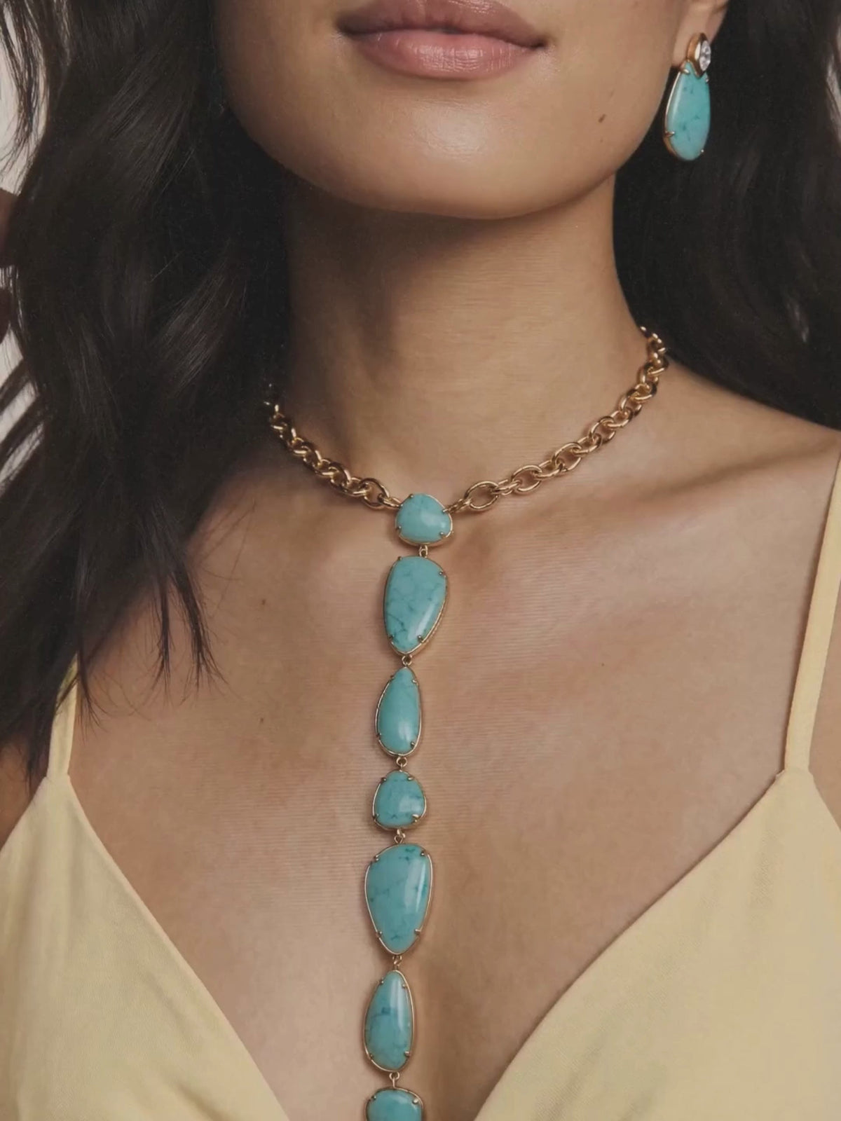 Majestic Stone Set Necklace & Earring | Ettika