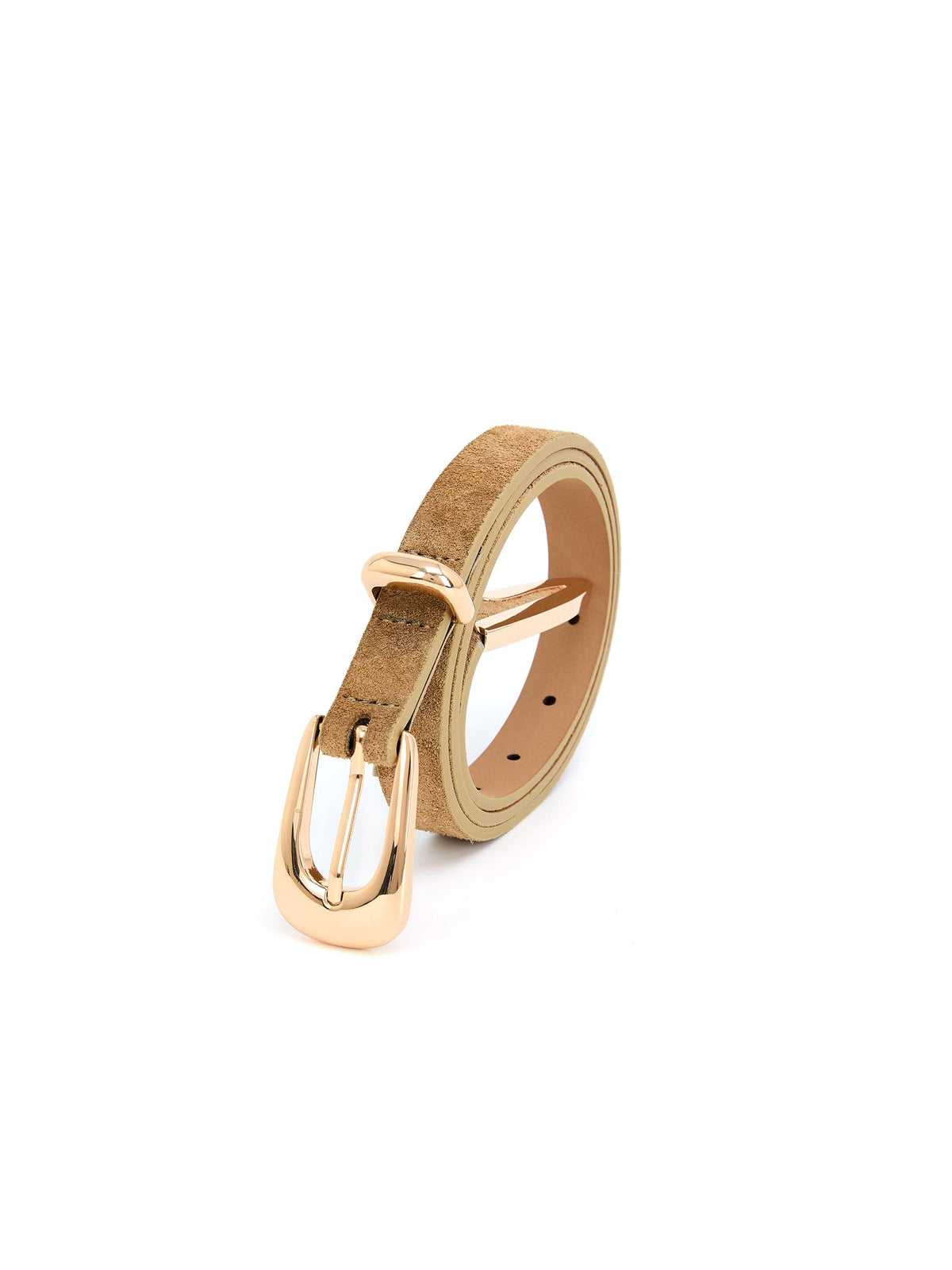 Liquid Metal Western Belt - Shiitake Suede with Gold Hardware | Ettika