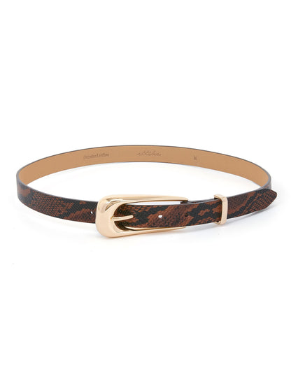 Brown Snake Signature Buckle Belt - Brown Snake with Gold Hardware | Ettika