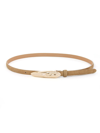 Liquid Luxe Belt in Shiitake Suede - Shiitake Suede with Gold Hardware | Ettika