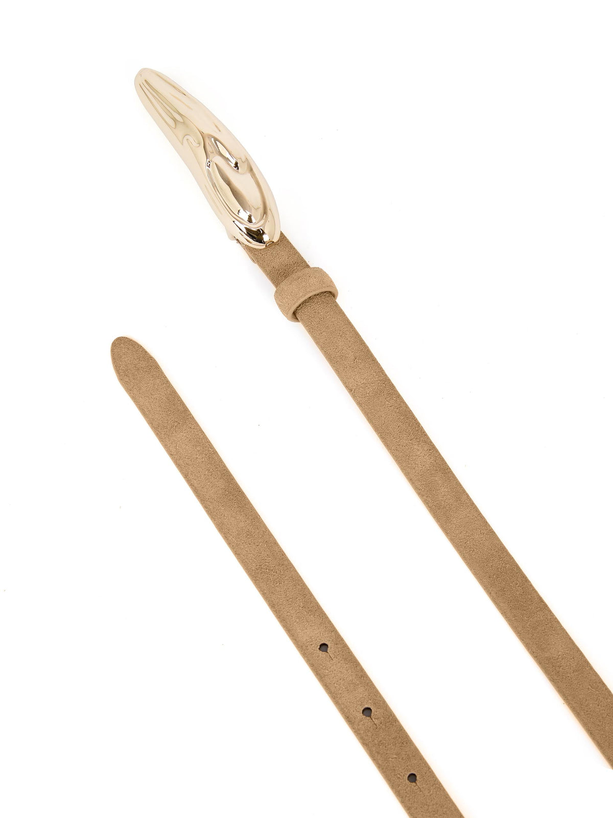 Liquid Luxe Belt in Shiitake Suede - Shiitake Suede with Gold Hardware | Ettika