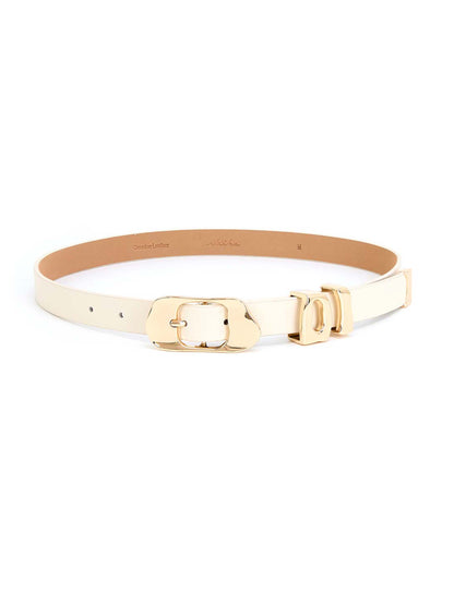 Molten Metal Belt in Vanilla - Vanilla Leather with Gold Hardware | Ettika