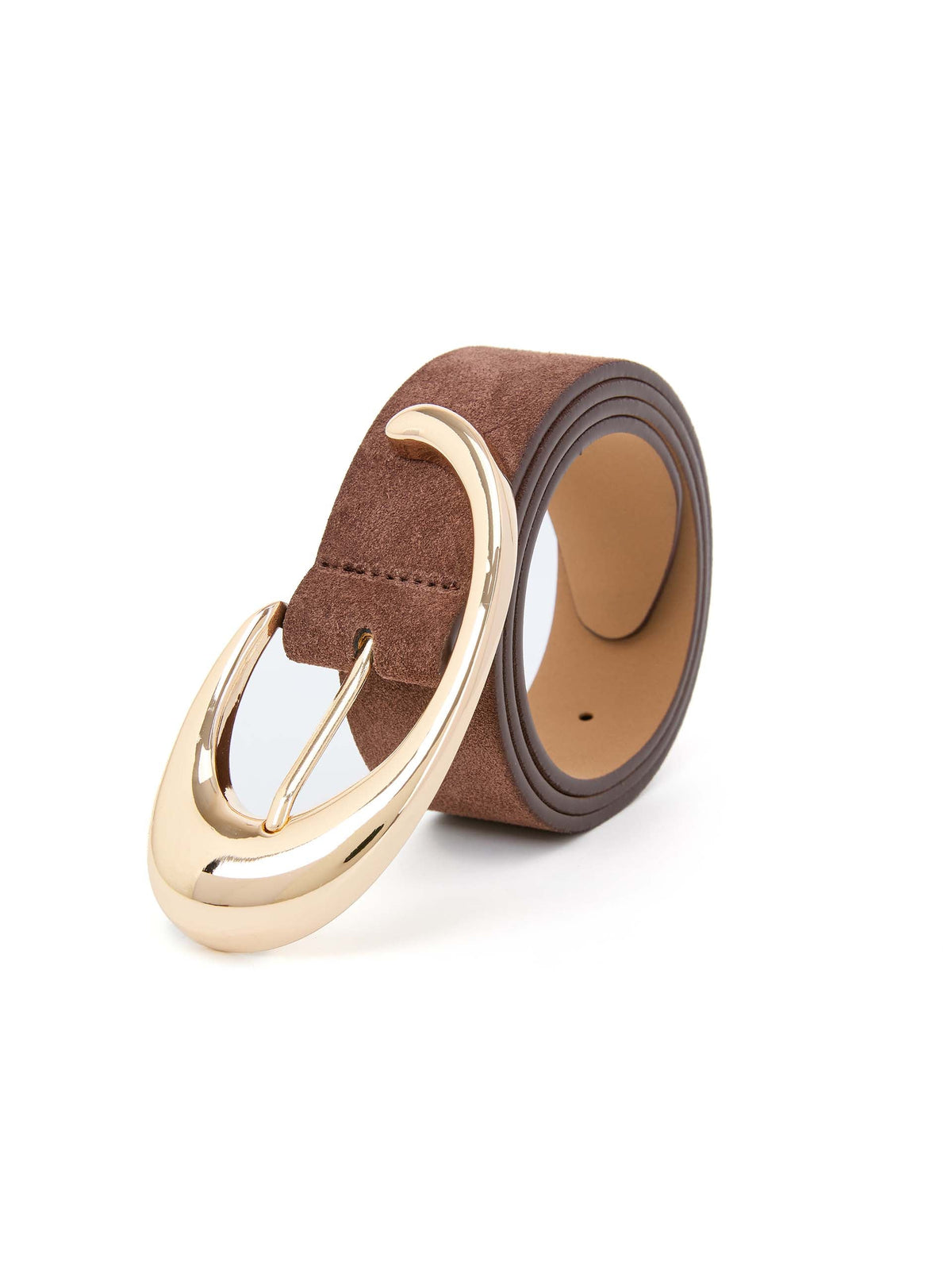 Warm Truffle Suede Belt - Warm Truffle Suede with Gold Hardware | Ettika