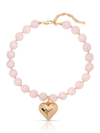 Luck and Love Rose Heart Necklace - Rose with 18k Gold Plating | Ettika
