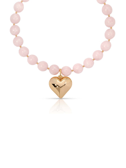 Luck and Love Rose Heart Necklace - Rose with 18k Gold Plating | Ettika