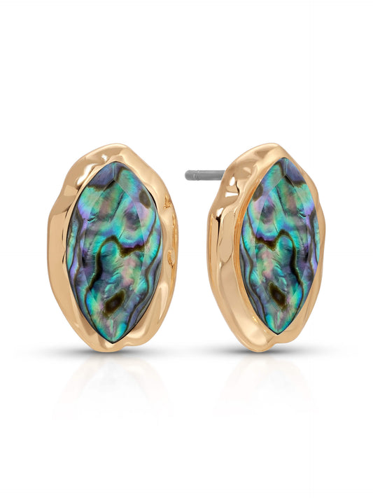 Abalone Luxe Mini Studs - Abalone with 18k Gold Plating | Ettika