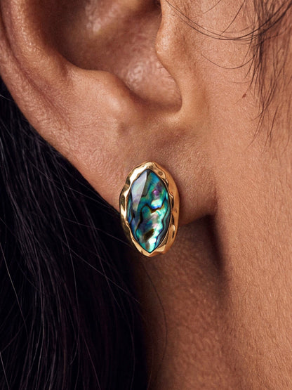 Abalone Luxe Mini Studs - Abalone with 18k Gold Plating | Ettika