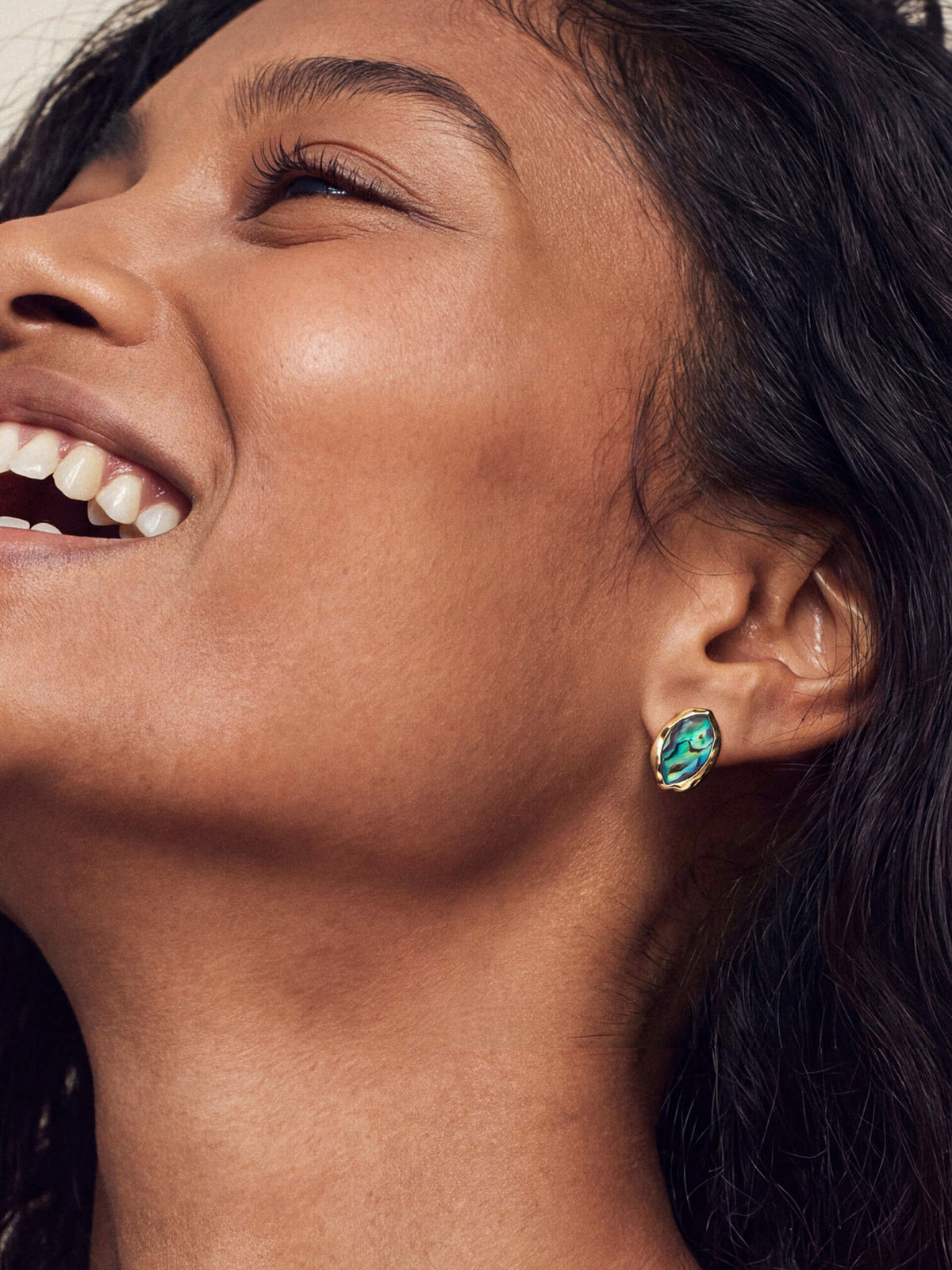 Abalone Luxe Mini Studs - Abalone with 18k Gold Plating | Ettika