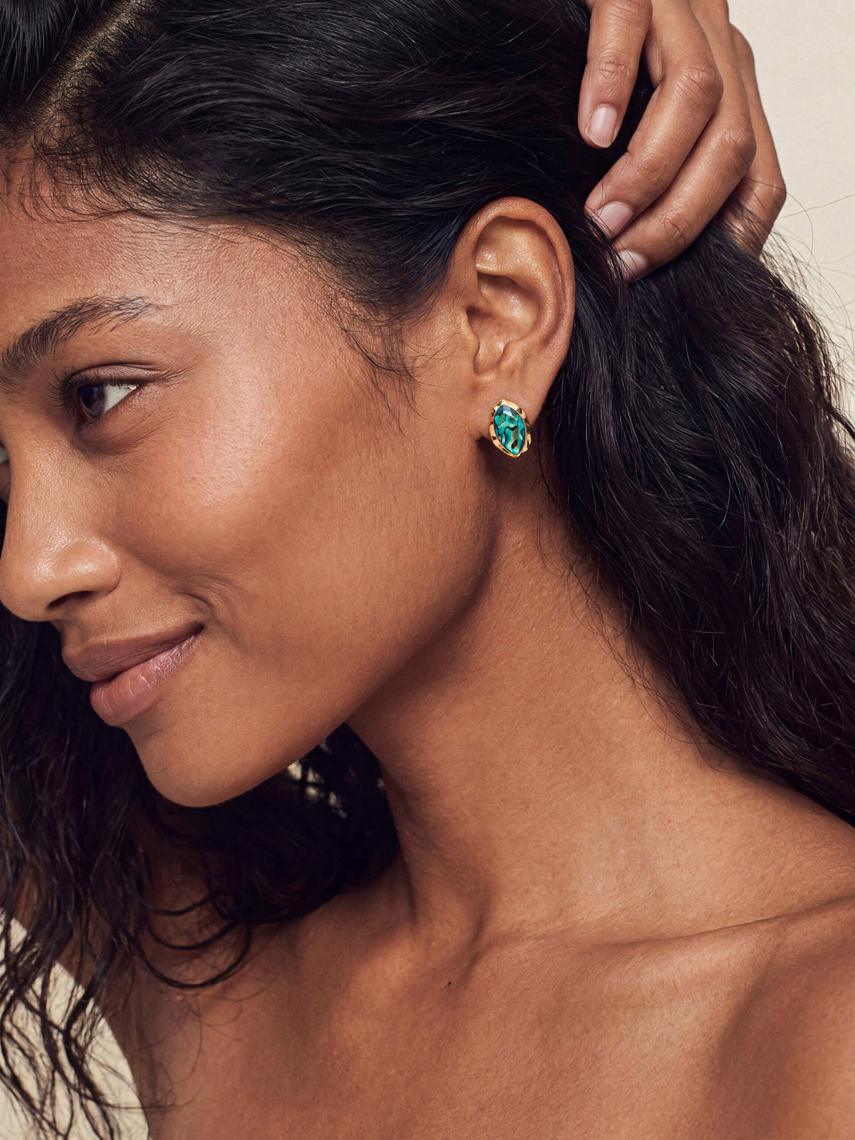 Abalone Luxe Mini Studs - Abalone with 18k Gold Plating | Ettika