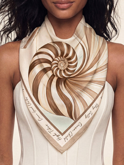 Coastal Sea Shell Scarf - Beige | Ettika