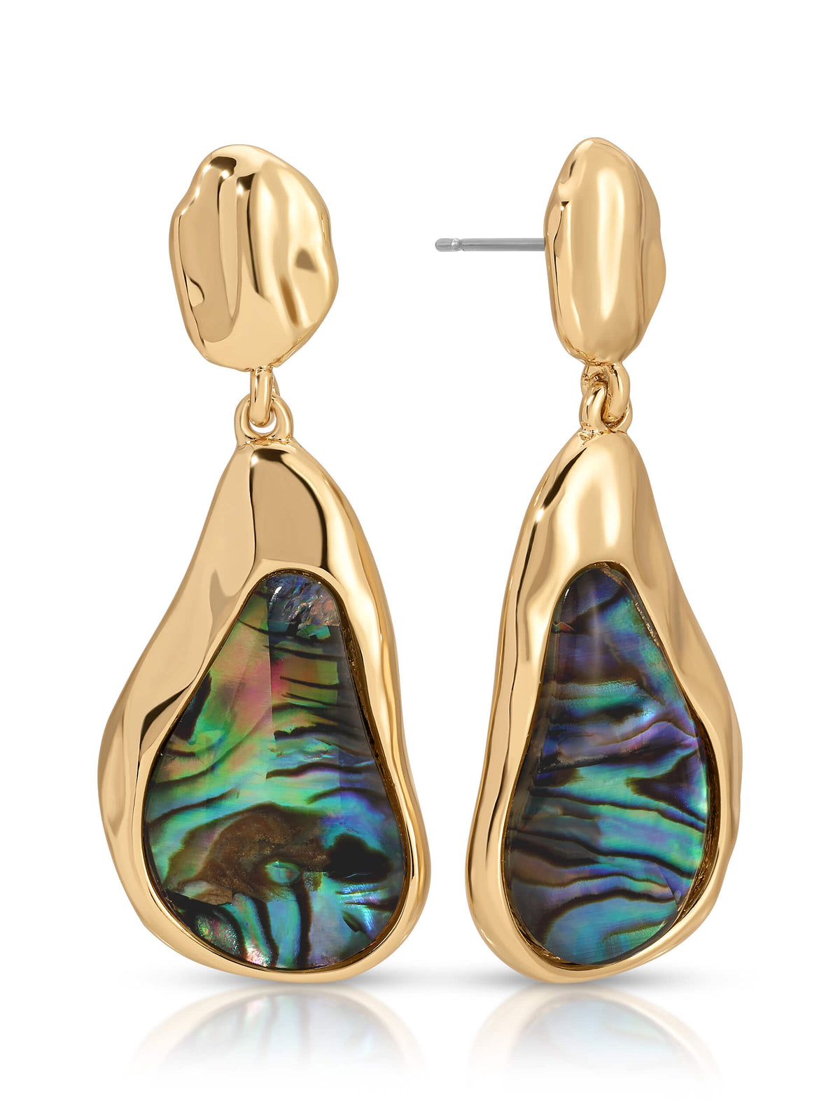 Hidden Gem Abalone Earrings - Abalone with 18k Gold Plating | Ettika