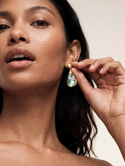 Hidden Gem Abalone Earrings - Abalone with 18k Gold Plating | Ettika