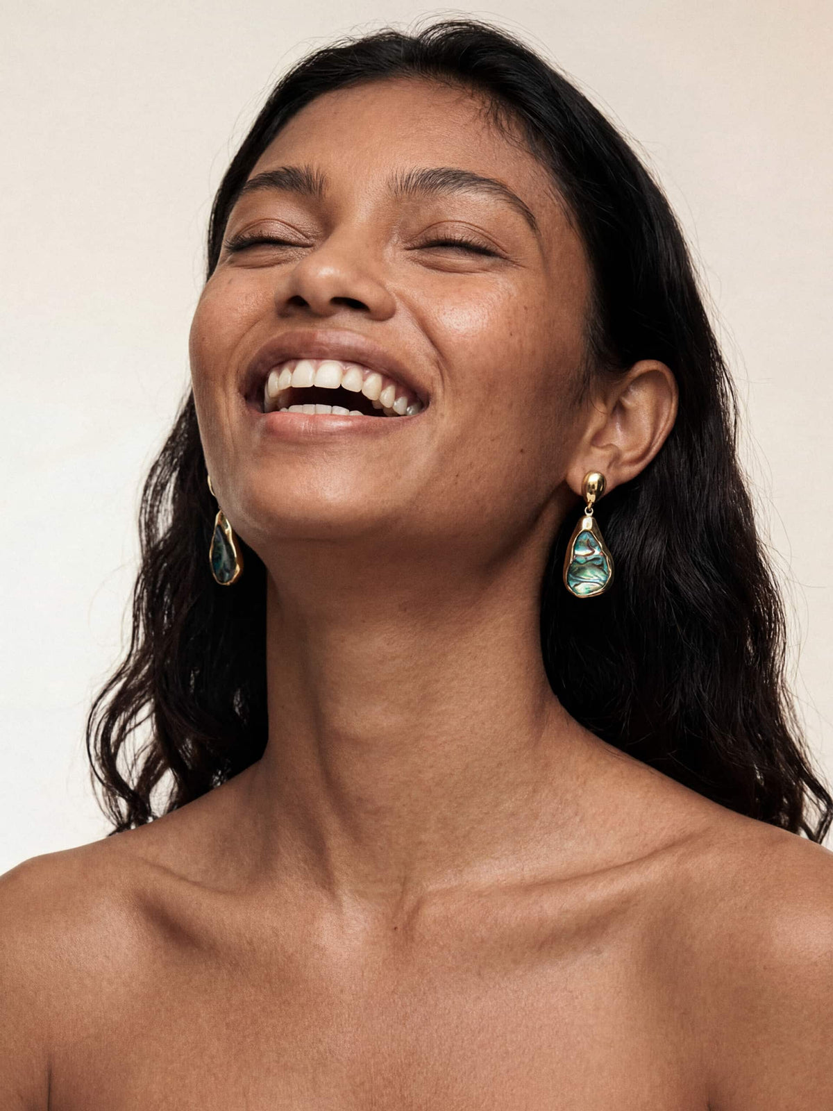 Hidden Gem Abalone Earrings - Abalone with 18k Gold Plating | Ettika