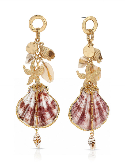 Mermaid Tears Earrings - Shell with 18k Gold Plating | Ettika