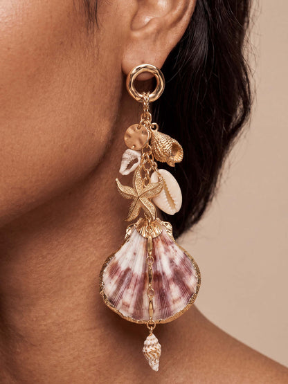 Mermaid Tears Earrings - Shell with 18k Gold Plating | Ettika