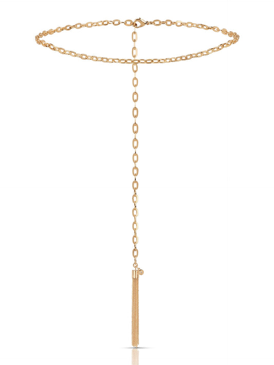 Simple Tassel Chain Belt - Gold Tone | Ettika