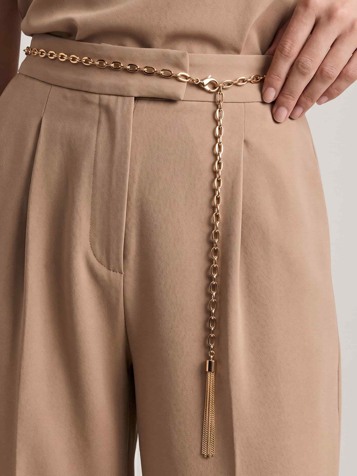 Simple Tassel Chain Belt - Gold Tone | Ettika
