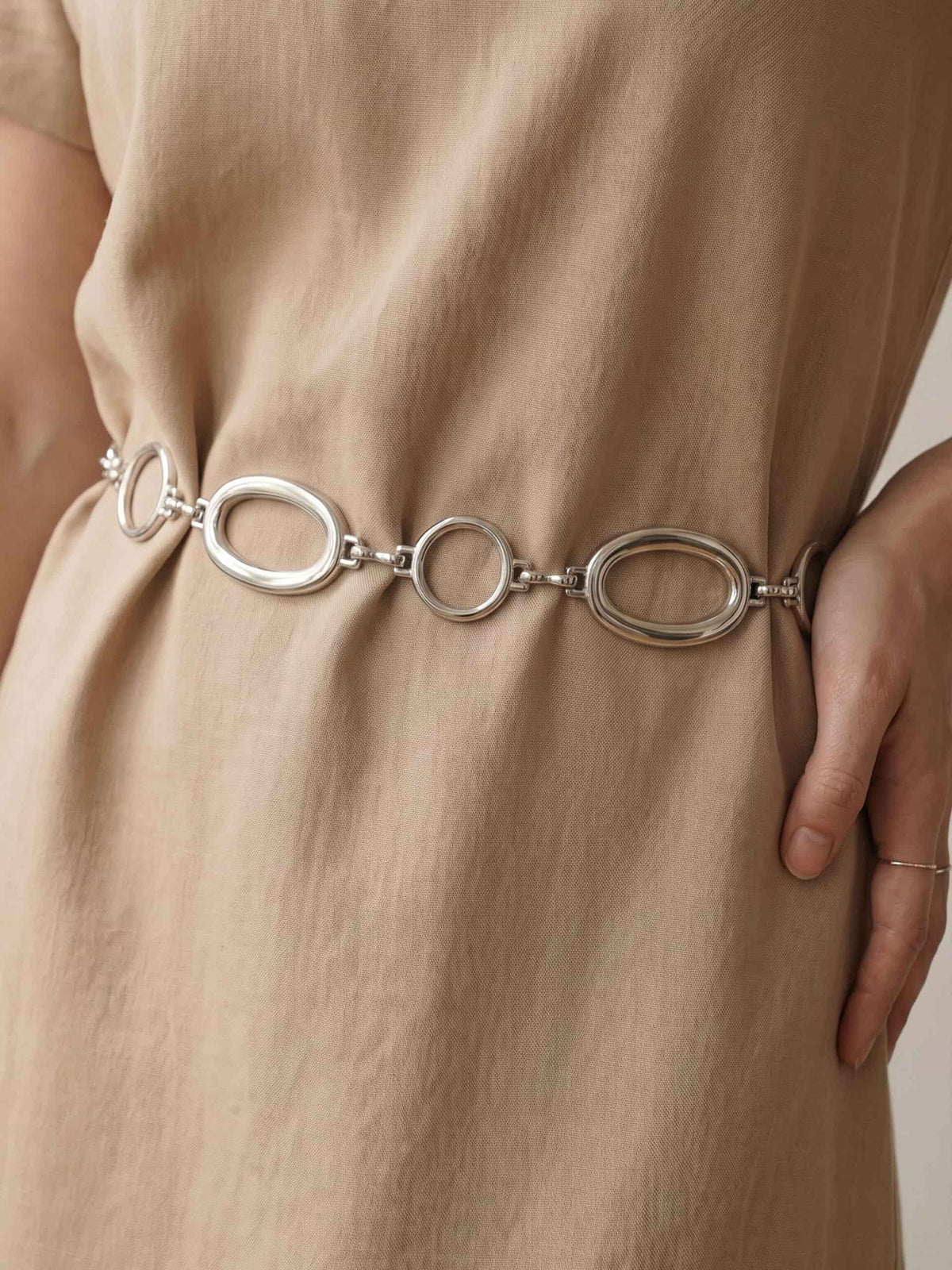 Oval Chain Belt - Silver Plated | Ettika