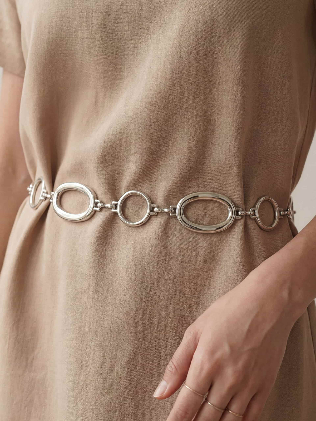 Oval Chain Belt - Silver Plated | Ettika
