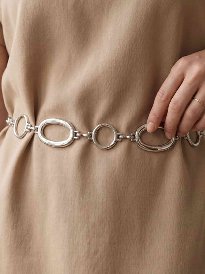 Oval Chain Belt - Silver Plated | Ettika